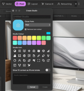 Nowe studio w Affinity Studio -poradnik webflux.pl