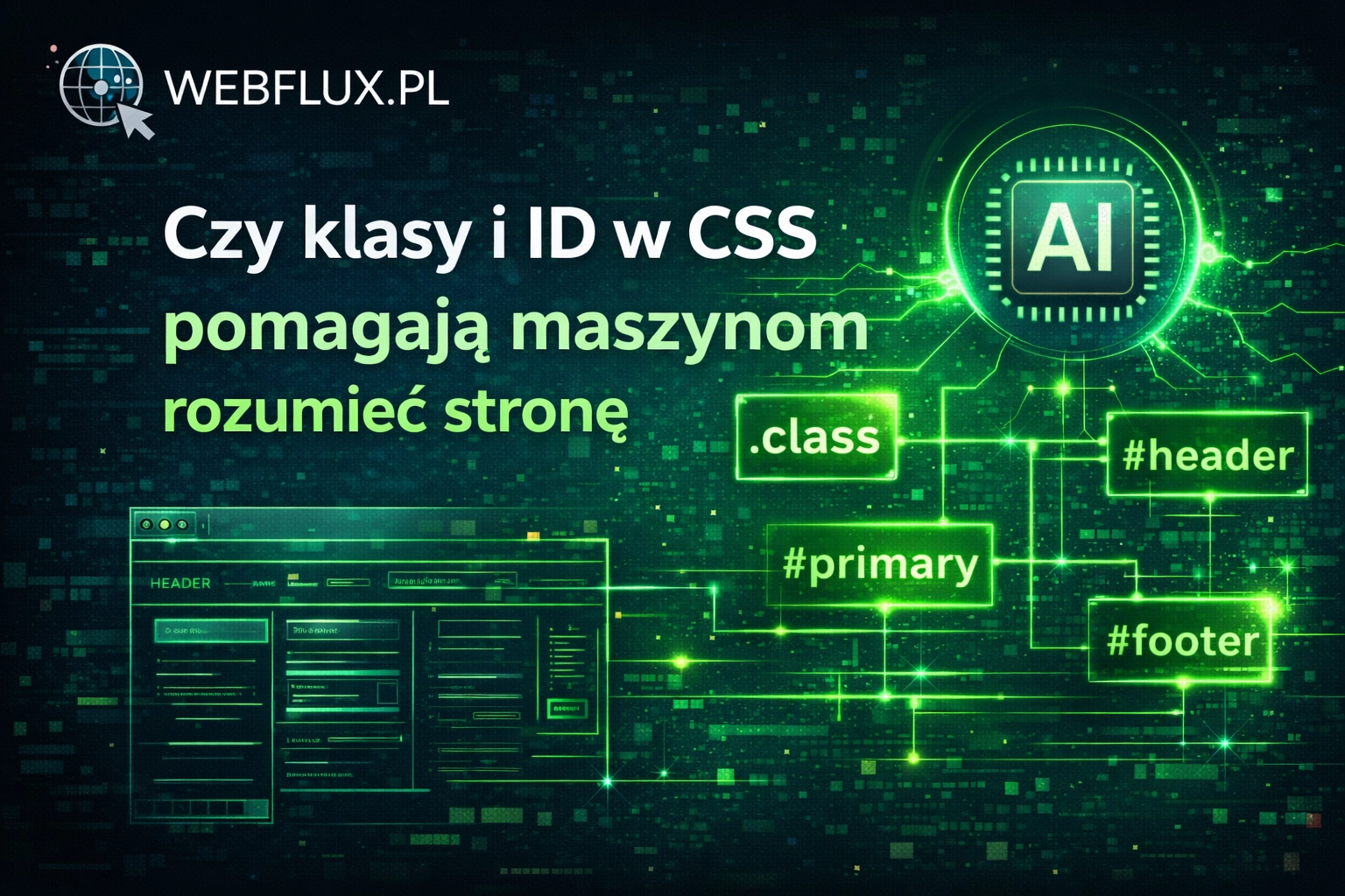 Klasy i ID od dawna pełnią więcej niż jedną funkcję. Służą do stylowania, pomagają w JavaScripcie, porządkują komponenty, ułatwiają pracę na większych projektach. Czasem niosą też bardzo czytelną informację o tym, czym dany fragment strony jest