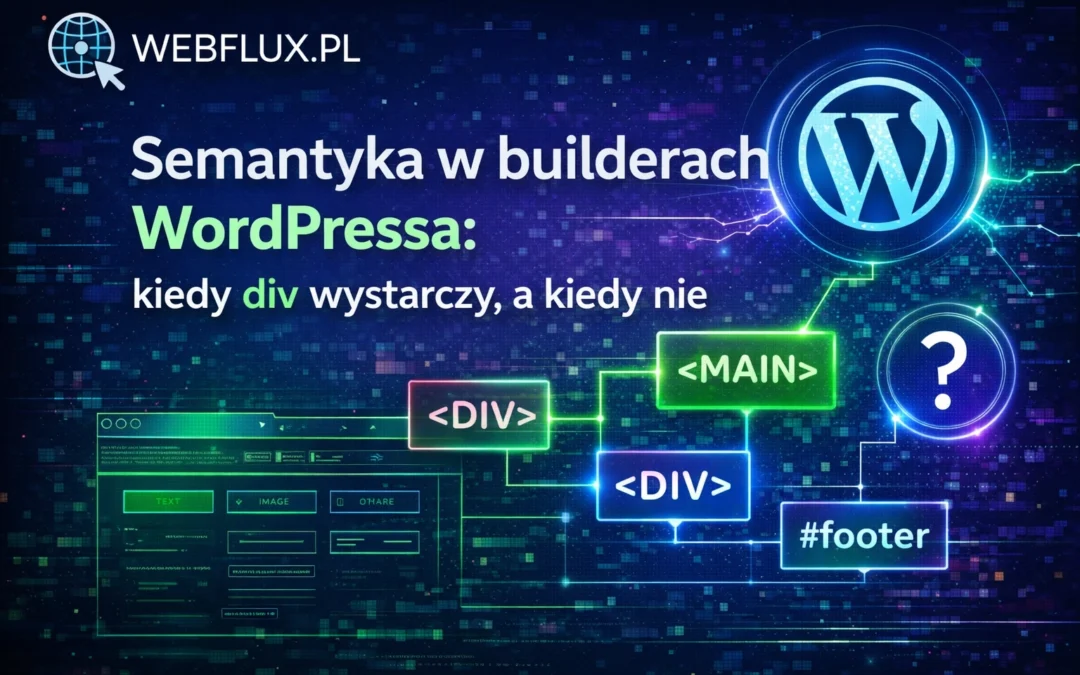 Semantyka w builderach WordPressa: kiedy div wystarczy, a kiedy nie