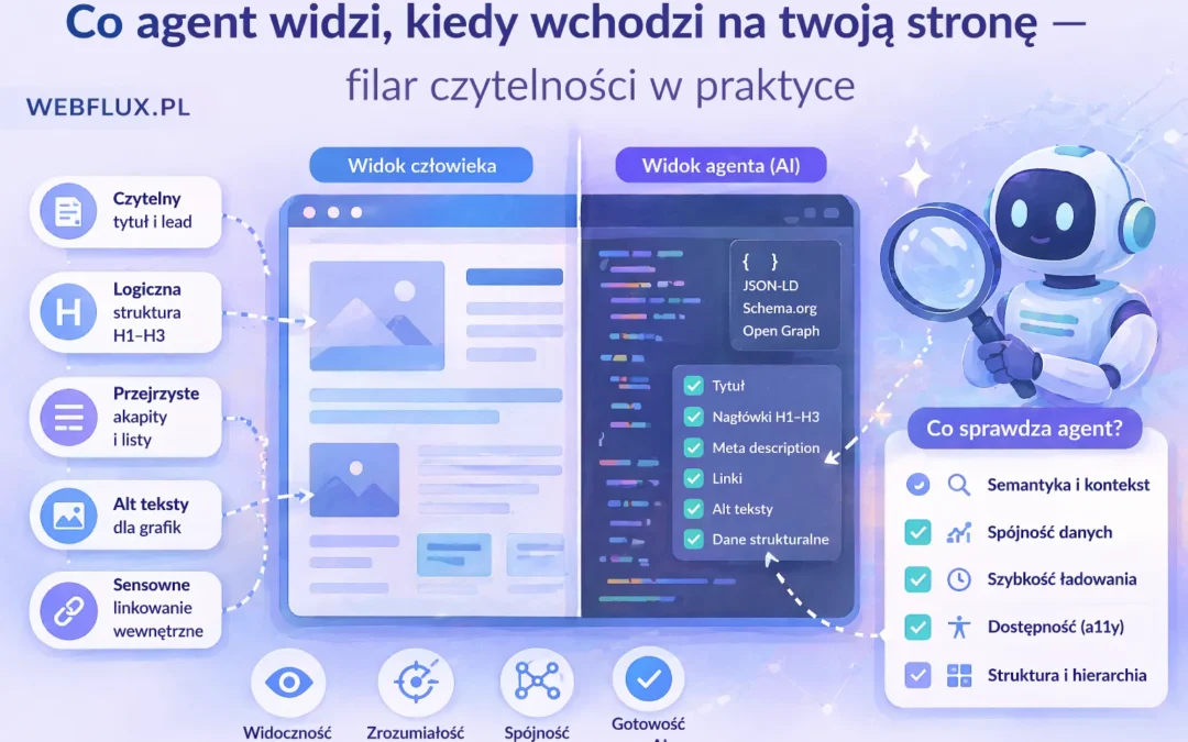 Co agent widzi, kiedy wchodzi na twoją stronę — filar czytelności w praktyce