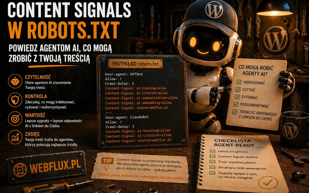 Content Signals w robots.txt — powiedz agentom AI co mogą zrobić z Twoją treścią