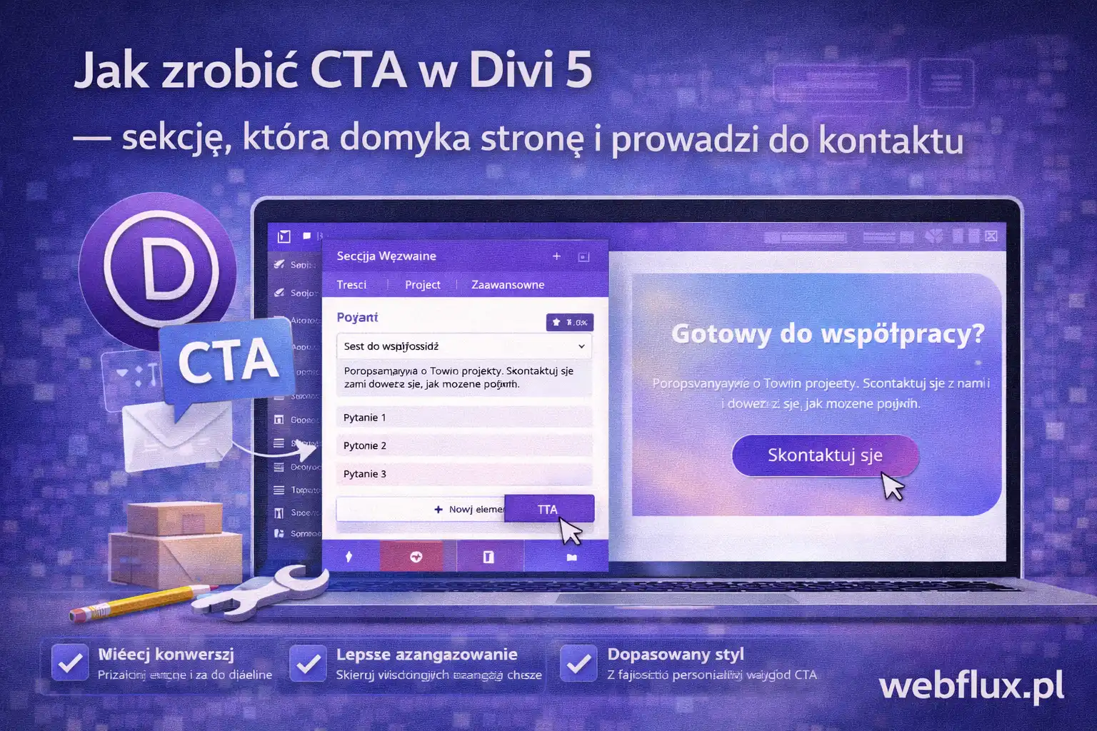 Jak zrobić CTA w Divi 5 — sekcję, która domyka stronę i prowadzi do kontaktu
