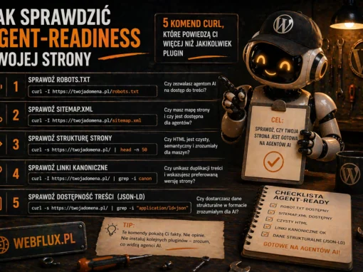 Jak sprawdzić agent-readiness swojej strony — 5 komend curl które powiedzą Ci więcej niż jakikolwiek plugin