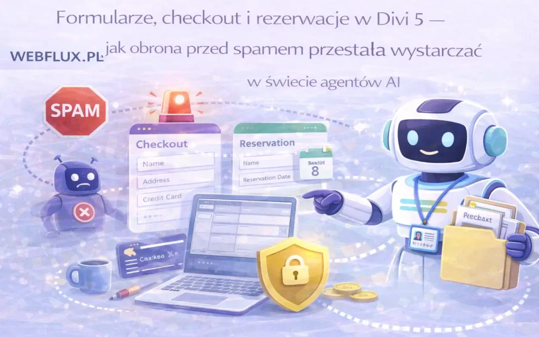 Formularze, checkout i rezerwacje w Divi 5 — jak obrona przed spamem przestała wystarczać w świecie agentów AI