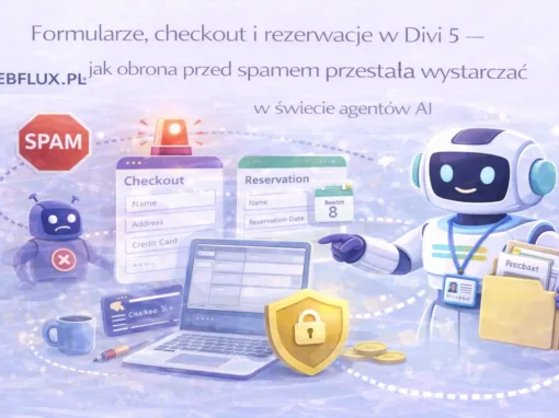 Formularze, checkout i rezerwacje w Divi 5 — jak obrona przed spamem przestała wystarczać w świecie agentów AI