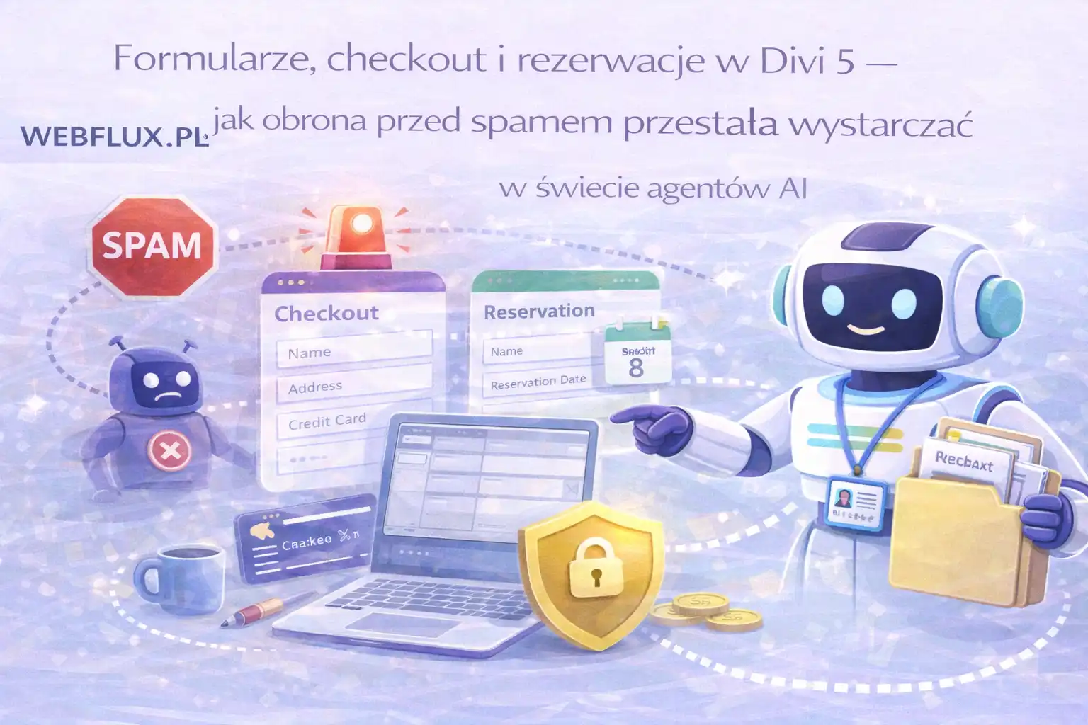 Formularze, checkout i rezerwacje w Divi 5 — jak obrona przed spamem przestała wystarczać w świecie agentów AI
