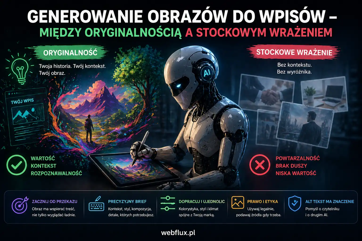 Generowanie obrazów do wpisów — między oryginalnością a stockowym wrażeniem