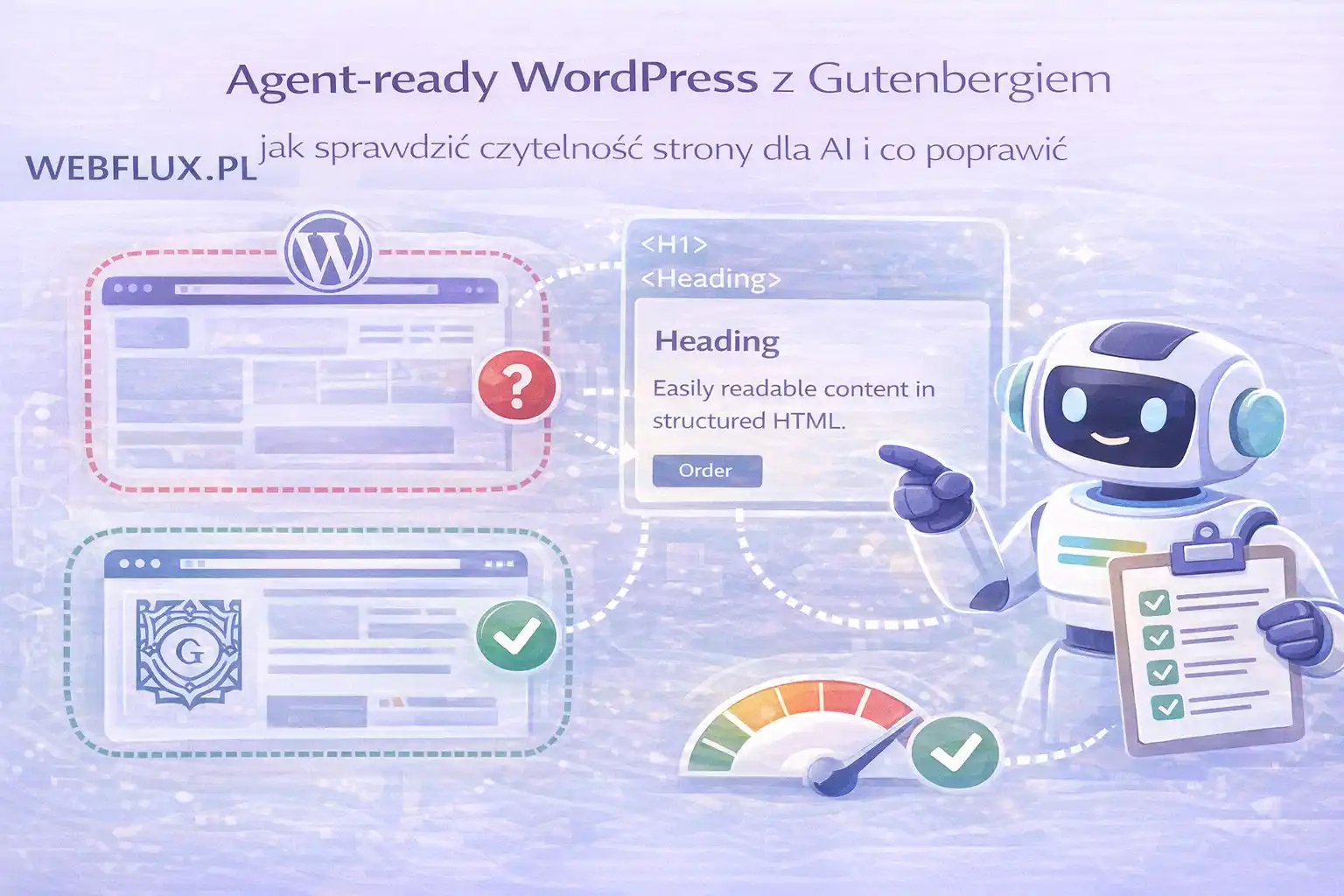 Agent-ready WordPress z Gutenbergiem — jak sprawdzić czytelność strony dla AI i co poprawić