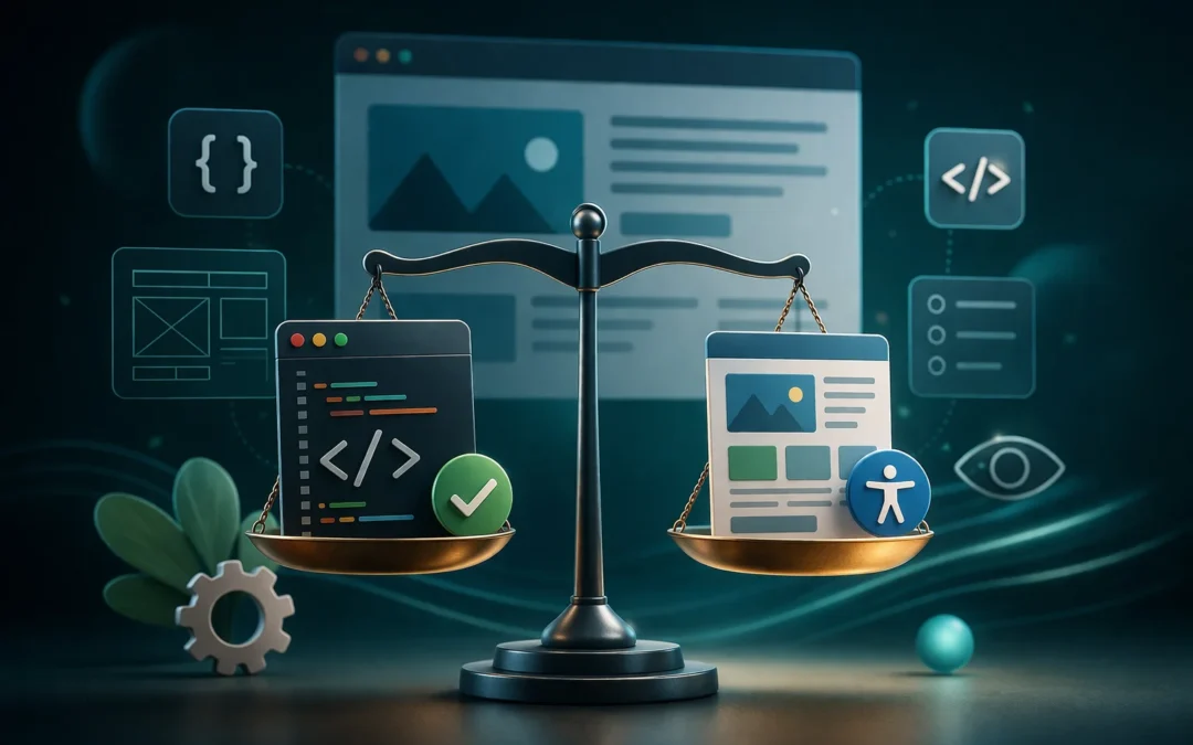 Bo z jednej strony poprawny HTML naprawdę ma ogromne znaczenie — dobra struktura, sensowne elementy, logiczne nagłówki, formularze z etykietami, prawidłowe linki i przyciski robią bardzo dużą część pracy. Ale z drugiej strony odpowiedź brzmi: nie, sam poprawny HTML nie wystarczy.