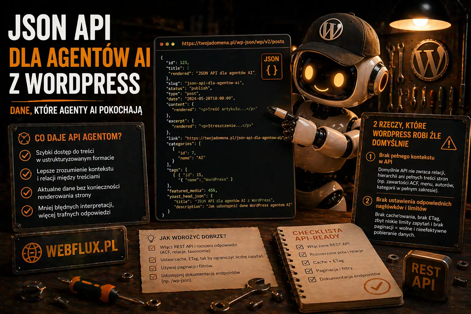JSON API dla agentów AI z WordPress — i dwie rzeczy które WordPress robi źle domyślnie