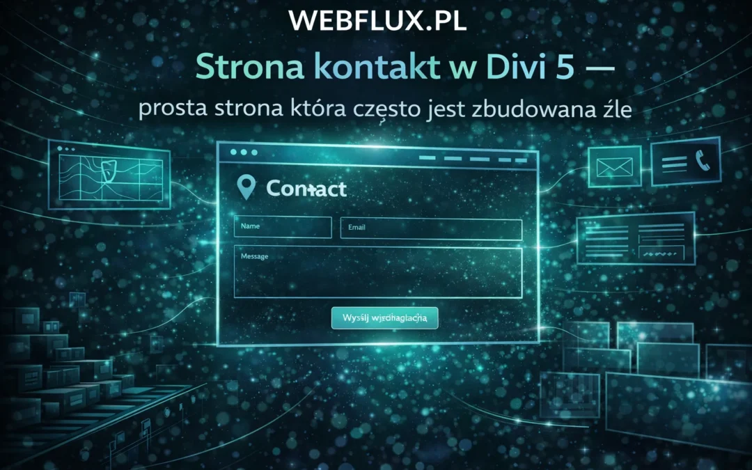 Strona kontakt w Divi 5 — prosta strona która często jest zbudowana źle