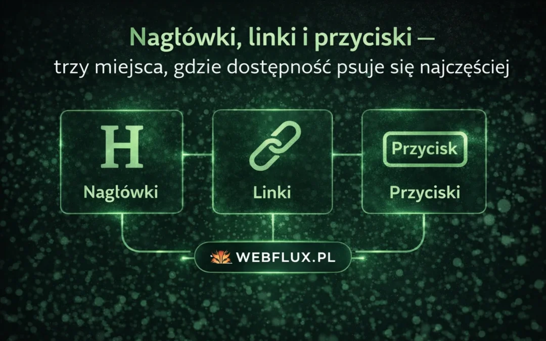 Nagłówki, linki i przyciski — trzy miejsca, gdzie dostępność psuje się najczęściej