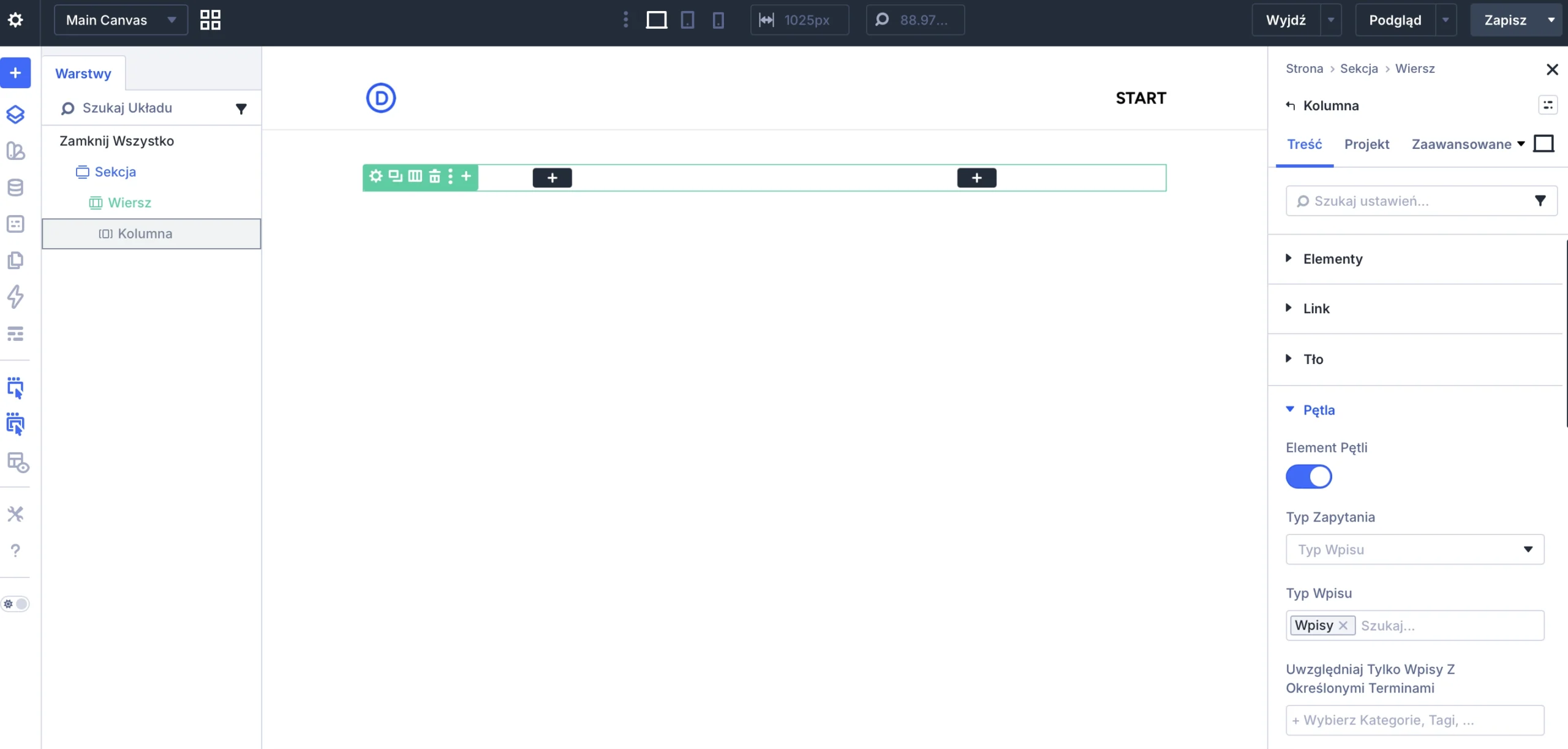 Loop Builder zajmie się resztą.