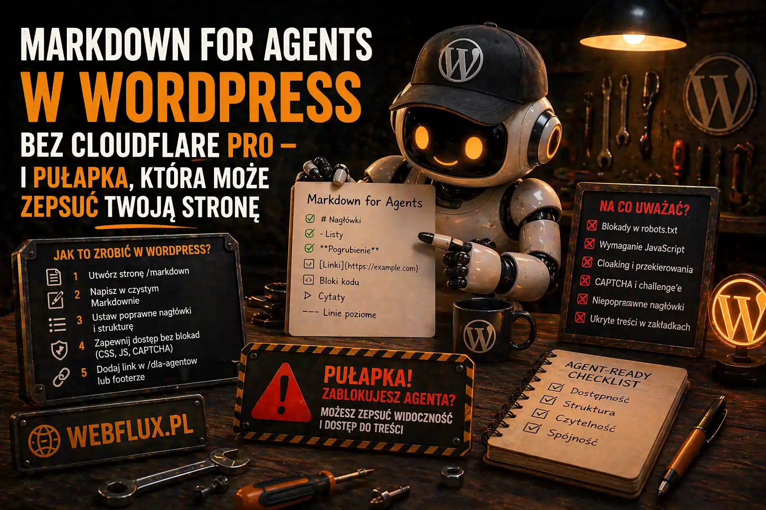 Markdown for Agents w WordPress bez Cloudflare Pro — i pułapka która może zepsuć Twoją stronę