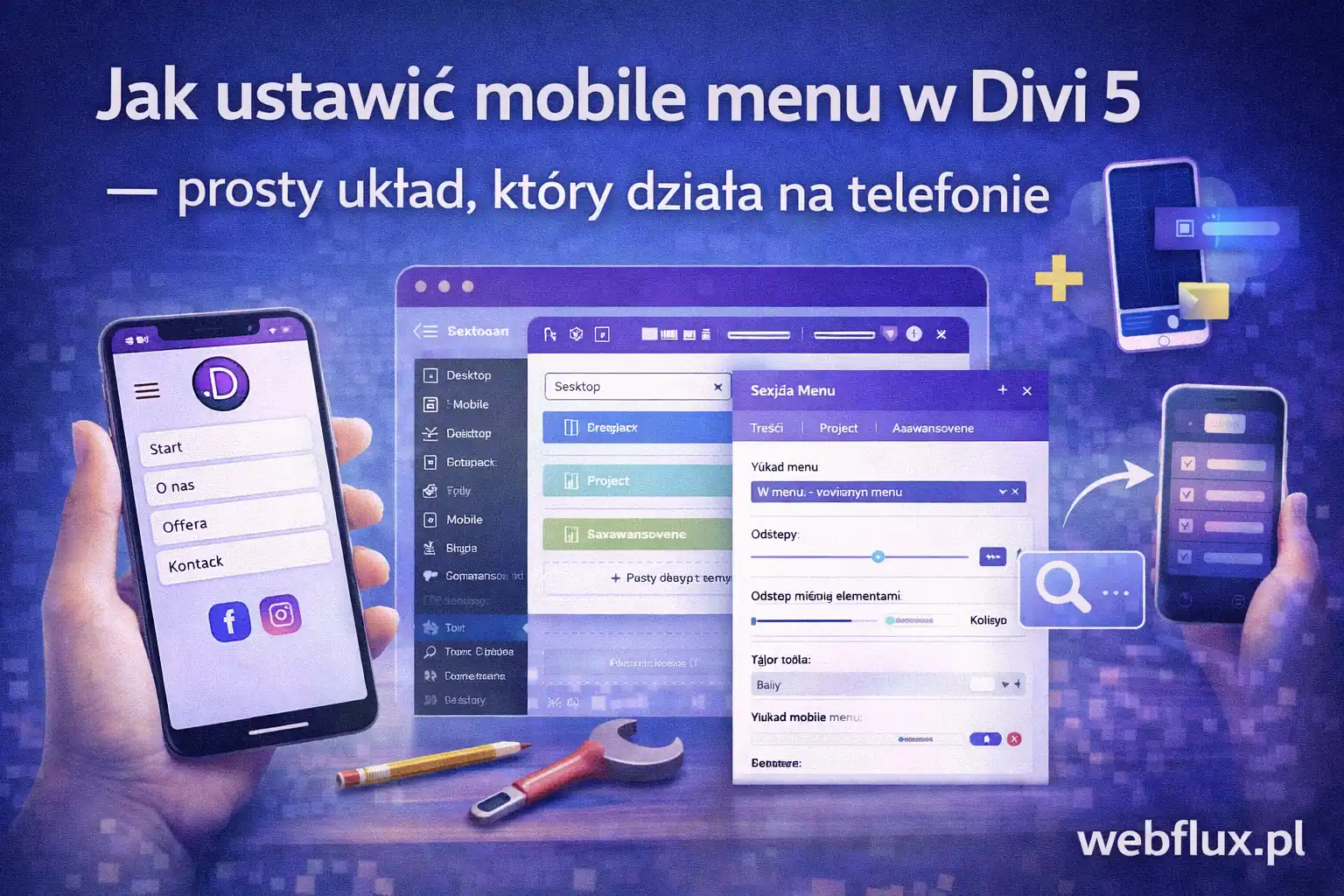 Jak ustawić mobile menu w Divi 5 — prosty układ, który działa na telefonie Jak ustawić mobile menu w Divi 5 — prosty układ, który działa na telefonie
