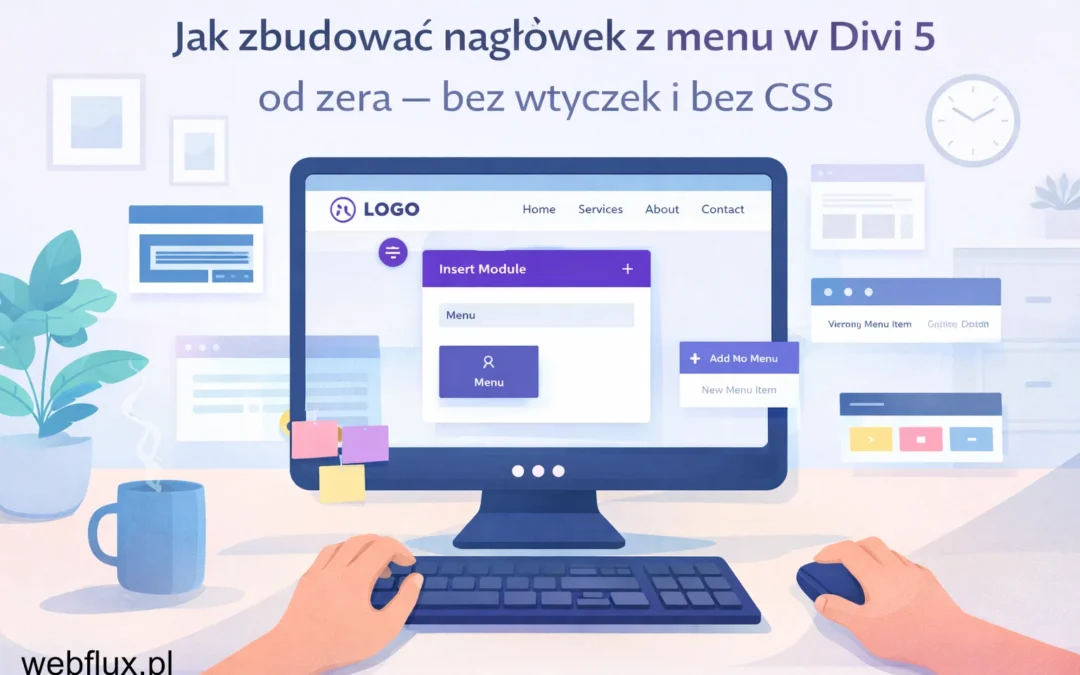 Jak zbudować nagłówek z menu w Divi 5 od zera — bez wtyczek i bez CSS