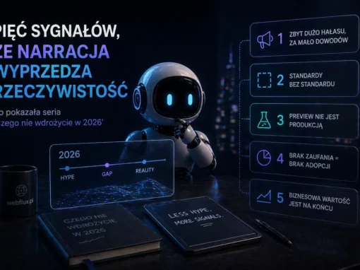 Pięć sygnałów, że narracja wyprzedza rzeczywistość — co pokazała seria 'Czego nie wdrożycie w 2026′