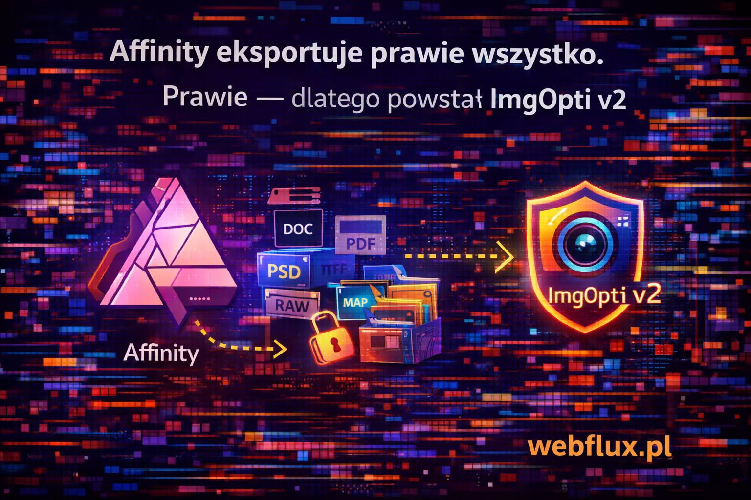 Affinity eksportuje prawie wszystko. Prawie — dlatego powstał ImgOpti v2