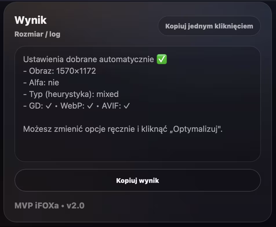 Affinity eksportuje prawie wszystko. Prawie — dlatego powstał ImgOpti v2