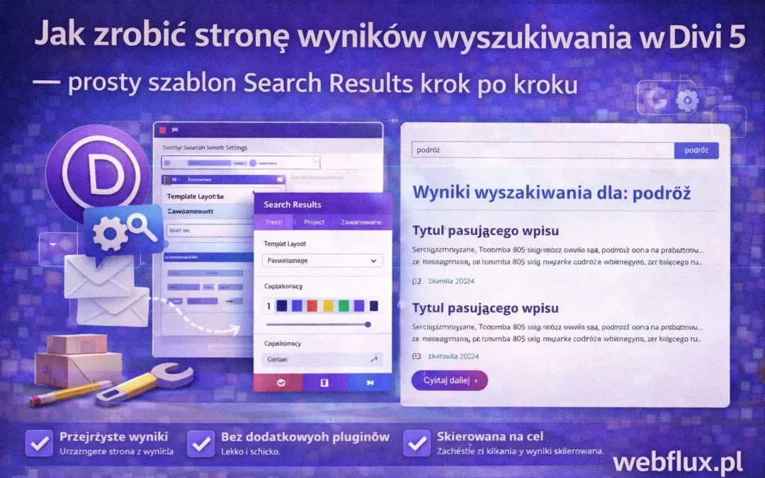 Jak zrobić stronę wyników wyszukiwania w Divi 5 — prosty szablon Search Results krok po kroku