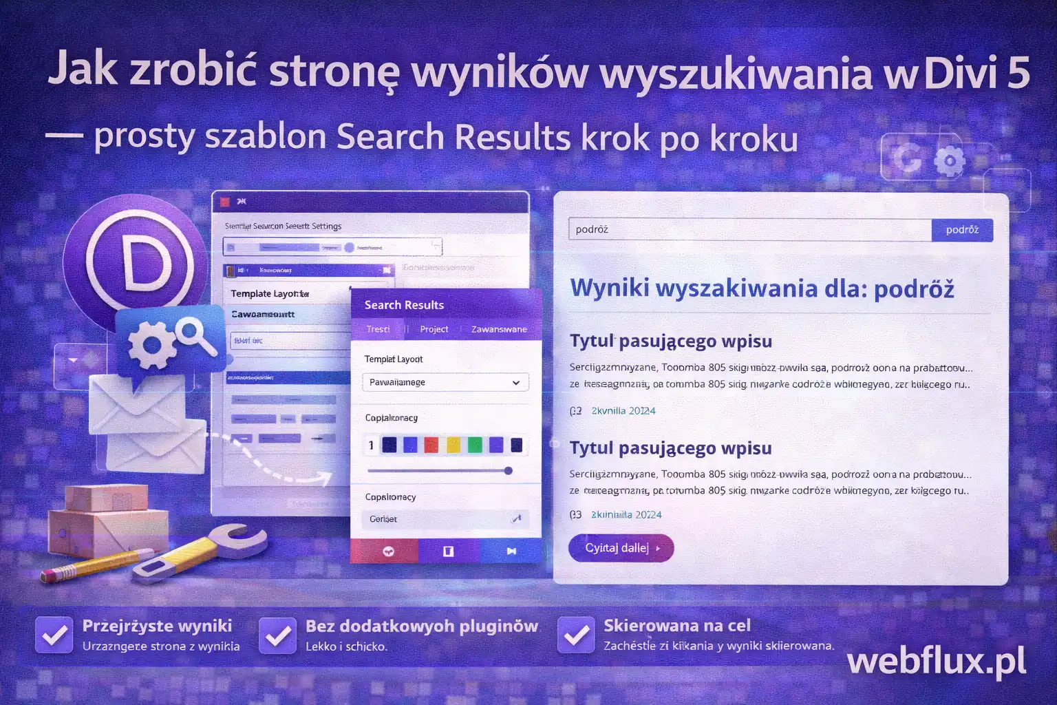Jak zrobić stronę wyników wyszukiwania w Divi 5 — prosty szablon Search Results krok po kroku
