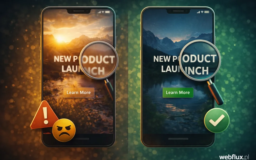 Tekst na zdjęciu — kiedy efekt wizualny przegrywa z czytelnością