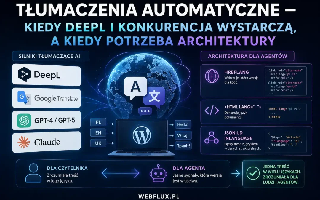 Tłumaczenia automatyczne — kiedy DeepL i konkurencja wystarczą, a kiedy potrzeba architektury