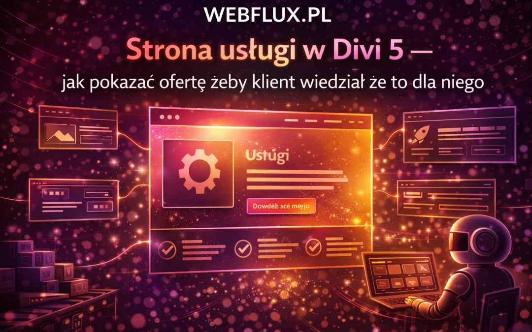 Strona usługi w Divi 5 — jak pokazać ofertę żeby klient wiedział że to dla niego