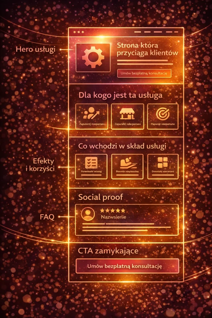 Strona usługi w Divi 5 — jak pokazać ofertę żeby klient wiedział że to dla niego