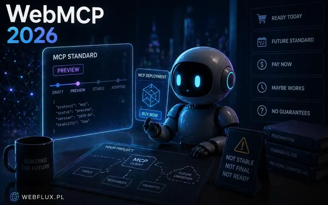 WebMCP w 2026 — dlaczego sprzedawanie wdrożeń standardu w preview jest sprzedawaniem przyszłości jako teraźniejszości