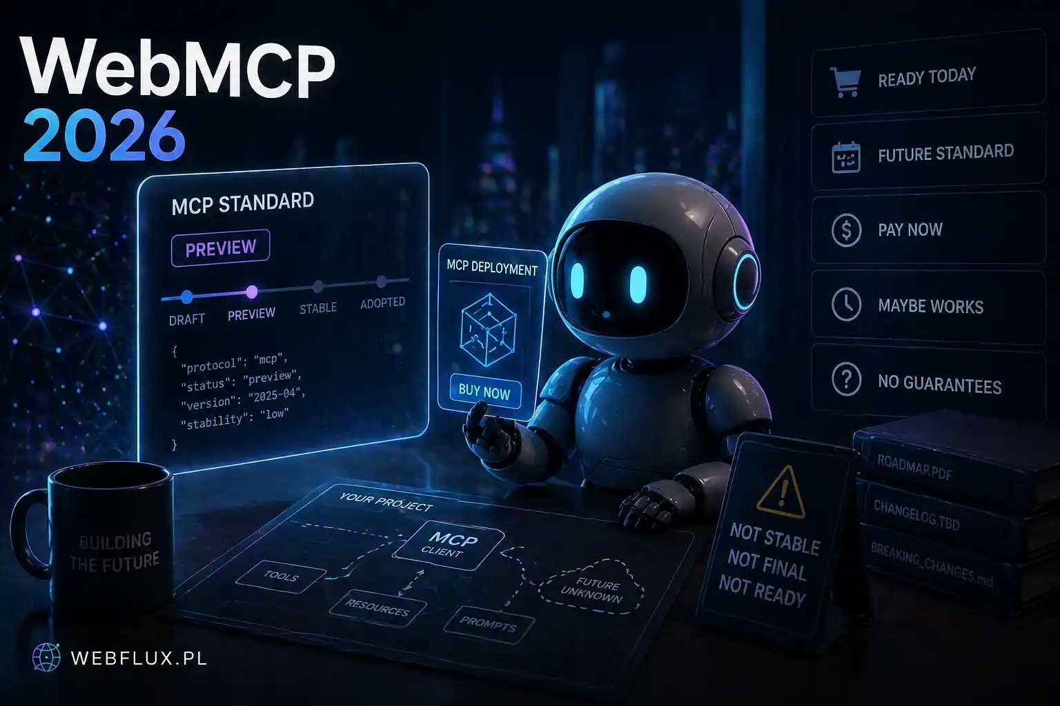WebMCP w 2026 — dlaczego sprzedawanie wdrożeń standardu w preview jest sprzedawaniem przyszłości jako teraźniejszości