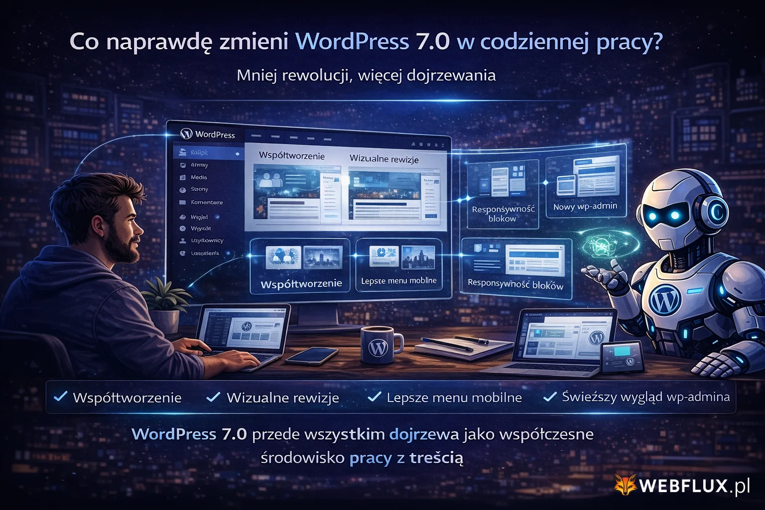 Co naprawdę zmieni WordPress 7.0 w codziennej pracy? Mniej rewolucji, więcej dojrzewania