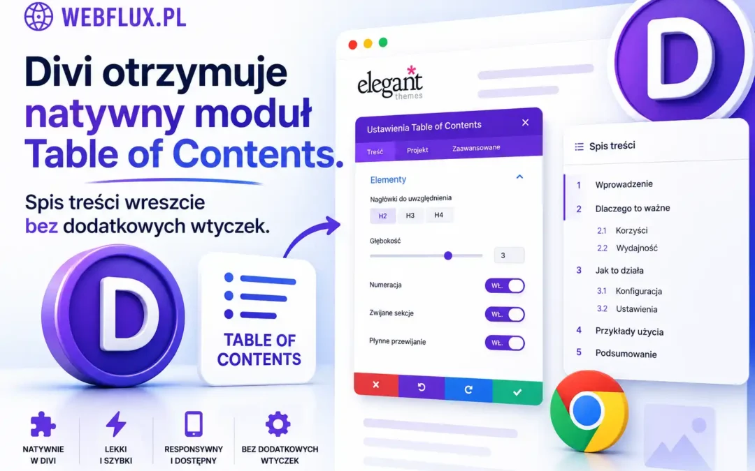 Divi otrzymuje natywny moduł Table of Contents. Spis treści wreszcie bez dodatkowych wtyczek