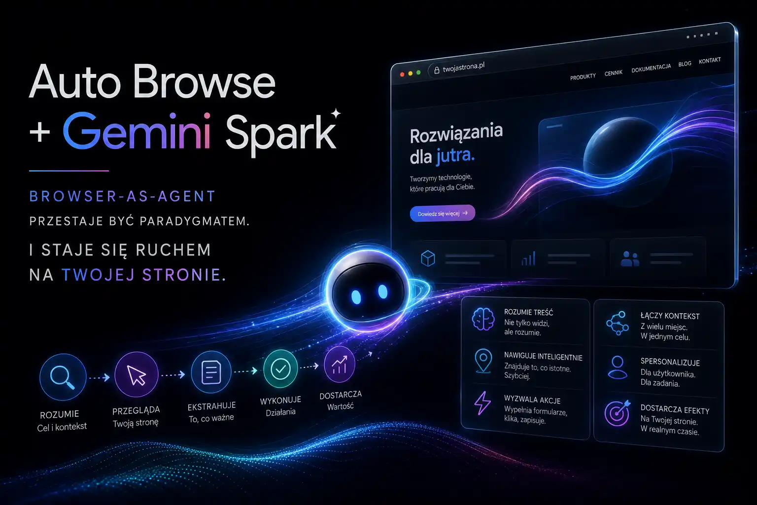 Auto Browse + Gemini Spark — kiedy Browser-as-Agent przestaje być paradygmatem i staje się ruchem na twojej stronie