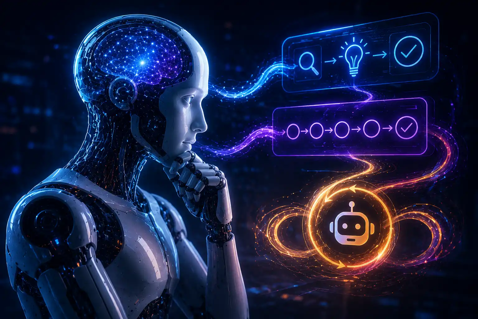 Artykuł 2 z serii "Agenci AI — od konceptu do produkcji" ← RAG, Agent AI, Agentic RAG — czym się różnią Poprzedni artykuł tej serii skończył się na rozróżnieniu: RAG odpowiada na pytanie, agent realizuje cel. Ale to rodzi pytanie które każdy kto buduje agenta zadaje sobie prędzej czy później: jak właściwie agent decyduje co zrobić dalej? Między "dostałem zadanie" a "zadanie wykonane" jest czarna skrzynka. Dla chatbota ta czarna skrzynka jest prosta — jeden prompt, jedna odpowiedź. Dla agenta to sekwencja decyzji, wywołań narzędzi i ocen wyniku która może trwać sekundy albo godziny. Żeby budować agentów świadomie — a nie przez próby i błędy — trzeba zrozumieć co jest w środku tej czarnej skrzynki. Pętla która napędza każdego agenta Zacznijmy od analogii. Wyobraź sobie że dostajesz zadanie: "Zarezerwuj mi hotel w Krakowie na weekend 14-15 czerwca, do 400 zł za noc, blisko centrum." Jak to robisz? Nie jednym ruchem. Najpierw szukasz opcji. Sprawdzasz ceny. Czytasz opinie. Może jedno miejsce ma dobry rating ale jest za drogie — odrzucasz. Drugie pasuje, ale patrzysz jeszcze na lokalizację. Potwierdzasz. Rezerwujesz. To jest pętla: obserwujesz → planujesz → działasz → oceniasz wynik → wracasz do początku. Agent AI działa identycznie. Każde wieloetapowe zadanie jest realizowane przez powtarzający się cykl czterech kroków — i ten cykl ma swoją nazwę: agent loop. Cztery kroki pętli Percepcja — agent patrzy na stan: co jest w oknie kontekstu, jakie były wyniki poprzednich akcji, co zwróciło ostatnie narzędzie, jaki jest cel. Planowanie — na podstawie tego co widzi, agent decyduje co zrobić dalej. To jest moment decyzji: czy cel jest osiągnięty? Jeśli nie — jaka akcja przybliży mnie do celu? Jakie narzędzie wywołać? Akcja — agent wykonuje to co zaplanował. Wywołuje narzędzie MCP, odpytuje bazę danych, robi request HTTP, pisze plik. Ocena — agent patrzy na wynik akcji. Czy to działało? Co teraz wiem więcej? Co jest następnym krokiem? Czy napotkałem błąd który wymaga innej strategii? I z powrotem do percepcji. Pętla kręci się dopóki agent nie osiągnie celu, nie napotka przeszkody której nie może pokonać, albo — i to jest ważne — nie przekroczy limitu iteracji. Limit iteracji jest krytyczny Agent bez limitu może kręcić się w pętli nieskończenie. Narzędzie zwraca błąd, agent próbuje jeszcze raz, i jeszcze raz, i jeszcze raz. Minuty zamieniają się w godziny. Tokeny i koszty rosną. Każdy agent produkcyjny musi mieć limit kroków po którym zatrzymuje się i raportuje do człowieka: "doszedłem do limitu X iteracji, oto co udało mi się ustalić, oto gdzie utknąłem." To jest pierwsza zasada którą ignoruje większość ludzi budujących swojego pierwszego agenta. ReAct — jak agent myśli zanim działa Teraz wiemy że agent kręci się w pętli. Ale co dokładnie dzieje się w kroku "planowanie"? Jak agent decyduje co zrobić? W 2022 roku badacze z Princeton i Google zaproponowali wzorzec który zmienił sposób budowania agentów: ReAct (Reasoning + Acting). Pomysł jest prosty do bólu: zanim agent wykona akcję, niech najpierw "powie na głos" co myśli. Generuje explicite reasoning — widoczny łańcuch myślenia — a potem na jego podstawie podejmuje decyzję o akcji. Wygląda to tak: Thought: Użytkownik chce hotelu w Krakowie na 14-15 czerwca do 400 zł. Powinienem najpierw sprawdzić dostępność. Action: search_hotels(city="Kraków", checkin="2026-06-14", checkout="2026-06-15", max_price=400) Observation: [3 wyniki: Hotel A — 380 zł, Hotel B — 350 zł, Hotel C — 420 zł] Thought: Hotel C jest za drogi. Hotel A i B mieszczą się w budżecie. Sprawdzam odległość od centrum. Action: get_location(hotel_id="hotel_A") Observation: 800m od Rynku Głównego Thought: 800m to blisko centrum. Hotel A kosztuje 380 zł i jest blisko. Rezerwuję. Action: book_hotel(hotel_id="hotel_A", dates=["2026-06-14"]) Trzy zalety ReAct które robią różnicę w praktyce: Debugging jest możliwy. Widzisz dokładnie skąd pochodzi każda decyzja agenta. Jeśli coś poszło nie tak — możesz śledzić rozumowanie krok po kroku i znaleźć moment gdzie agent zboczył z kursu. Narzędzia są wywoływane trafniej. Agent który "przemyśli" co wywołać zanim to zrobi, robi mniej błędnych wywołań niż agent który po prostu reaguje na ostatni wynik. Agent może się korygować. Reasoning jest widoczny — i agent może sam zauważyć że jego poprzedni krok był błędny, zanim podejmie kolejny. Chain-of-Thought — "myślmy krok po kroku" ReAct to wzorzec na poziomie architektury agenta. Chain-of-thought (CoT) to technika na poziomie promptowania modelu. Idea: zamiast prosić model o bezpośrednią odpowiedź, zachęć go żeby najpierw pokazał swoje obliczenia. Jak matematyk który nie podaje samego wyniku, ale zapisuje wszystkie kroki. Najprostszy możliwy CoT to dosłownie jedno zdanie dodane do promptu: "Myślmy krok po kroku." Brzmi banalnie. Ale działa — szczególnie przy zadaniach wieloetapowych, matematycznych i logicznych. Bardziej zaawansowany CoT to few-shot: dostarczasz modelowi przykłady pytanie + rozumowanie + odpowiedź, i model uczy się wzorca. Dla agentów operujących w specyficznej domenie — powiedzmy agent analizujący umowy prawne — few-shot CoT z przykładami z tej domeny jest jednym z najskuteczniejszych sposobów poprawy jakości. Extended thinking — CoT wbudowany w model Claude 3.7+ i kilka innych modeli poszło dalej: extended thinking jest wbudowane bezpośrednio w model, bez potrzeby specjalnego promptowania. Model generuje wewnętrzny długi łańcuch myślenia przed odpowiedzią — niewidoczny dla użytkownika (lub opcjonalnie widoczny). Efekt: znacząco lepsza jakość przy złożonych, wieloetapowych zadaniach — za cenę wyższej latencji i więcej tokenów. Dla agentów wykonujących skomplikowane analizy gdzie czas odpowiedzi jest mniej ważny niż poprawność — extended thinking jest naturalnym wyborem. Przykład który łączy wszystko: agent rezerwujący hotel Wróćmy do zadania: "Zarezerwuj hotel w Krakowie na 14-15 czerwca." Chatbot dostałby to pytanie i wygenerował listę hoteli z opisem. Odpowiedź tekstowa. Nic nie zarezerwował. Agent z agent loop, ReAct i dostępem do narzędzi wykonuje to zadanie od początku do końca: Iteracja 1: Percepcja → cel jasny, narzędzia dostępne. Planowanie → wywołaj search_hotels. Akcja → [wywołanie]. Ocena → 3 wyniki, Hotel C za drogi. Iteracja 2: Percepcja → mam 2 kandydatów. Planowanie → sprawdź lokalizację. Akcja → [wywołanie]. Ocena → Hotel A blisko centrum, Hotel B dalej. Iteracja 3: Percepcja → Hotel A: 380 zł, 800m od centrum. Spełnia wszystkie kryteria. Planowanie → rezerwuj. Akcja → [wywołanie book_hotel]. Ocena → rezerwacja potwierdzona, numer #KRK2026-0891. Wynik: "Zarezerwowałem Hotel A na 14-15 czerwca, 380 zł, 800m od Rynku Głównego. Numer rezerwacji: #KRK2026-0891." Trzy iteracje pętli. Trzy wywołania narzędzi. Jedno wykonane zadanie. Co to zmienia dla kogoś kto buduje agenta Zrozumienie agent loop, ReAct i CoT nie jest teorią akademicką — bezpośrednio wpływa na to jak projektujesz agenta. Agent loop mówi ci: musisz zdefiniować kryterium sukcesu (jak agent wie że skończył?), ustawić limit iteracji (co gdy agent utknął?), i zdecydować gdzie wstawić human-in-the-loop (które akcje wymagają potwierdzenia człowieka przed wykonaniem?). ReAct mówi ci: daj modelowi miejsce na reasoning zanim podejmie akcję. Nie optymalizuj prompta do minimum — reasoning kosztuje tokeny, ale zmniejsza błędy narzędziowe i ułatwia debugging gdy coś pójdzie nie tak. CoT mówi ci: przy złożonych zadaniach "myślmy krok po kroku" to nie magia — to zmiana trybu pracy modelu. Dla zadań domenowych few-shot CoT z przykładami z Twojej domeny jest wart inwestycji. W następnym artykule: agent myśli i działa — ale co pamięta? Jak działa pamięć agenta między krokami, między sesjami i między zadaniami — i dlaczego zły design pamięci jest jednym z najczęstszych błędów przy budowaniu agentów produkcyjnych. Pojęcia ze słownika: Agent loop · Chain-of-thought · Reasoning model · Tool use · Human-in-the-loop · Agent AI