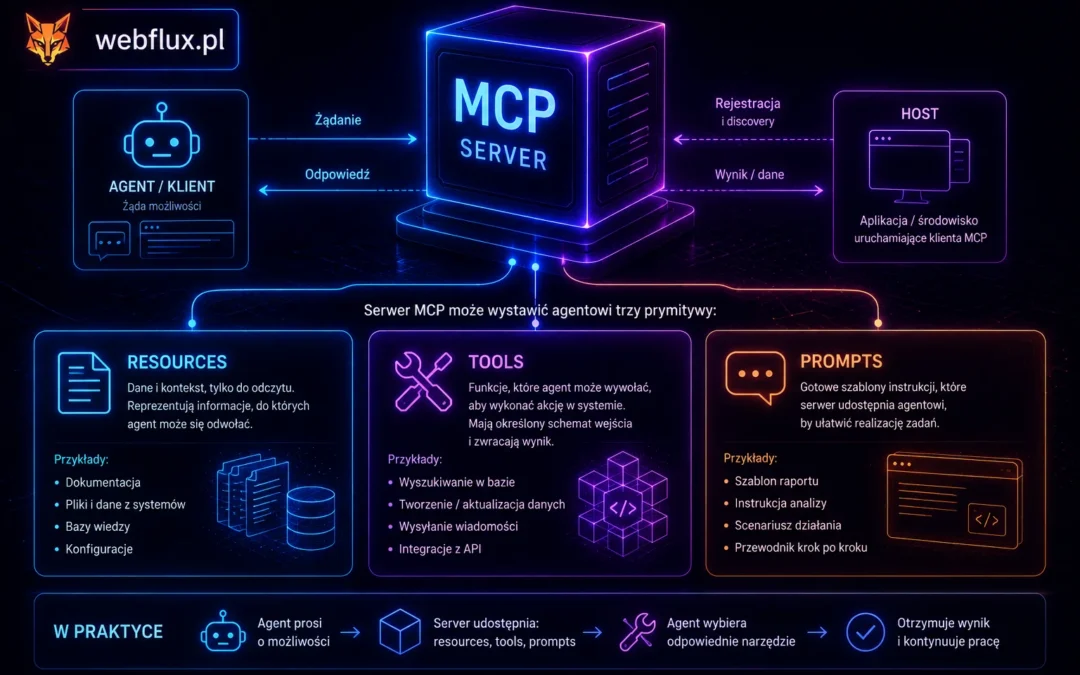 Trzy prymitywy MCP: Resources, Tools, Prompts — co serwer może wystawić agentowi