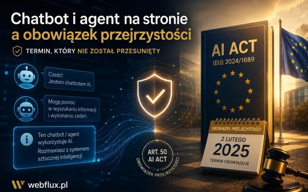 Chatbot i agent na stronie a obowiązek przejrzystości — termin, który nie został przesunięty