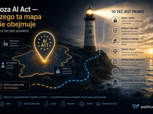 Poza AI Act — czego ta mapa nie obejmuje (a co też jest prawem) Poza AI Act — czego ta mapa nie obejmuje (a co też jest prawem)