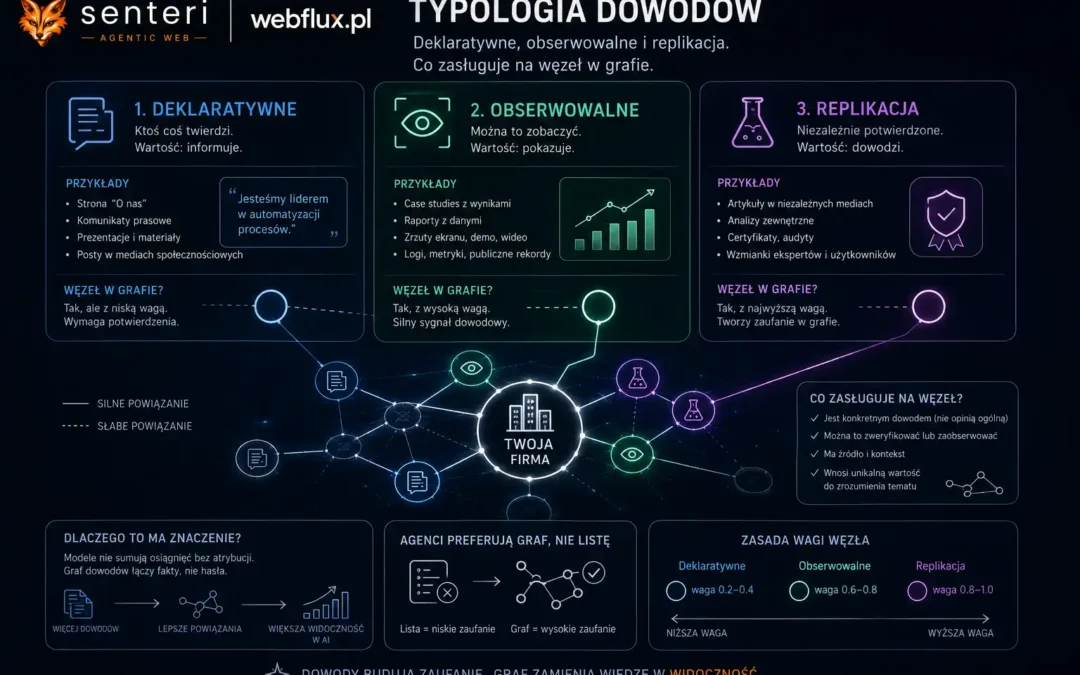 Typologia dowodów — deklaratywne, obserwowalne i replikacja. Co zasługuje na węzeł w grafie
