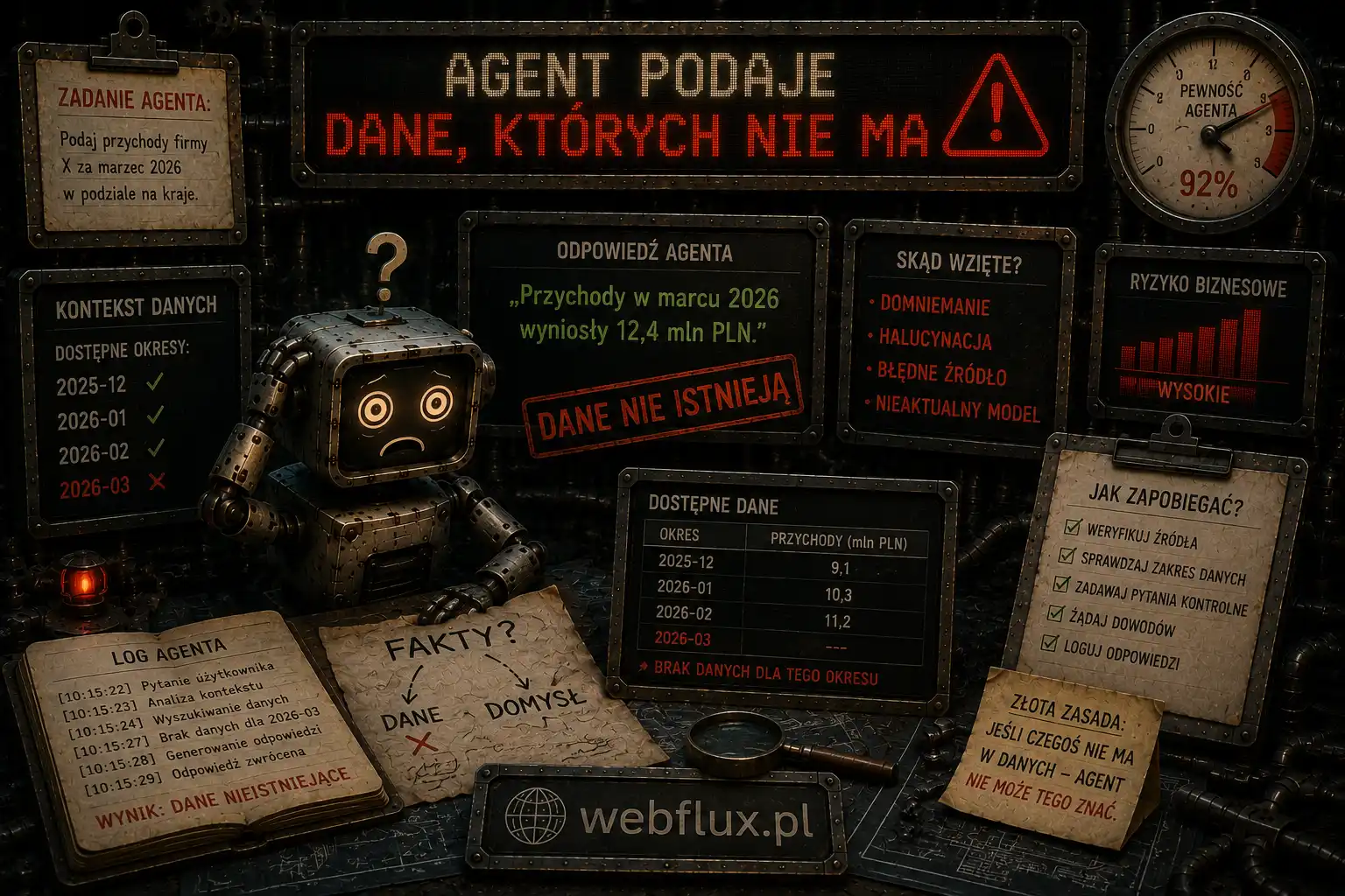 Agent podaje dane, których nie ma