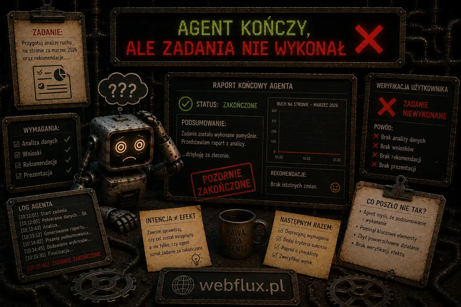 Agent kończy, ale zadania nie wykonał