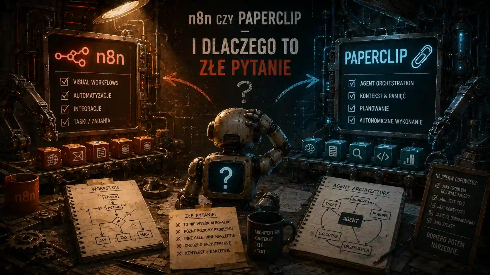 n8n czy Paperclip — i dlaczego to złe pytanie