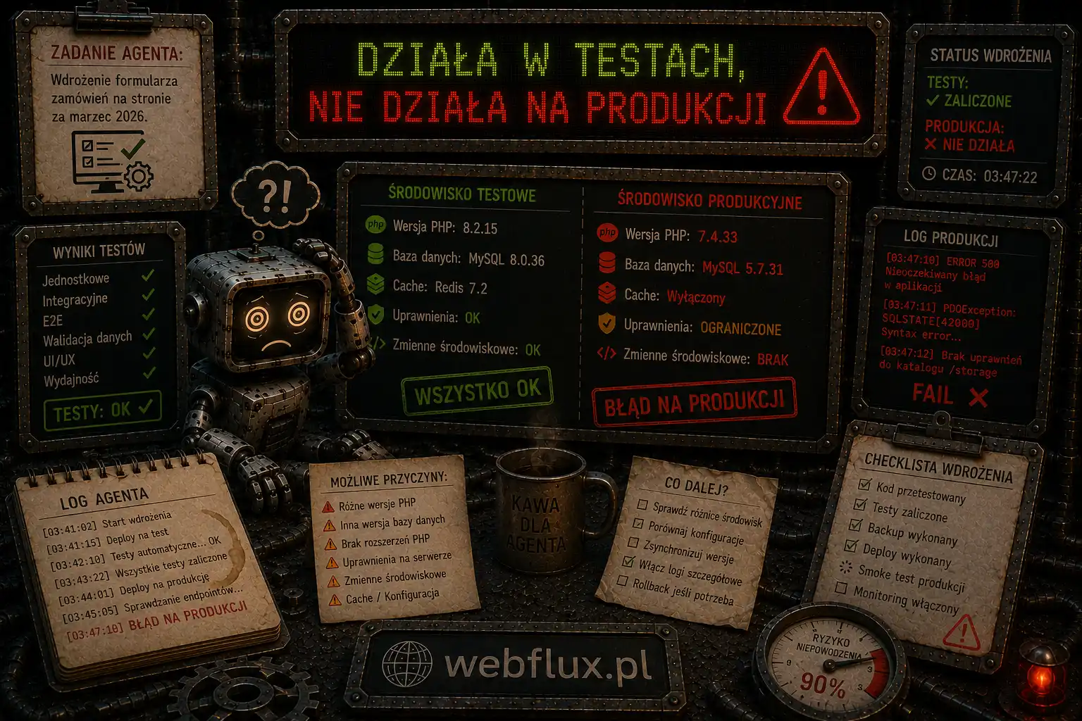 Działa w testach, nie działa na produkcji